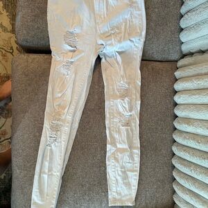 Stylish Distressed White Jeans for Women